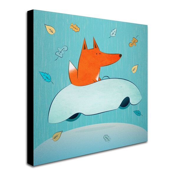 Carla Martell 'Fox In Car' Canvas Art,14x14